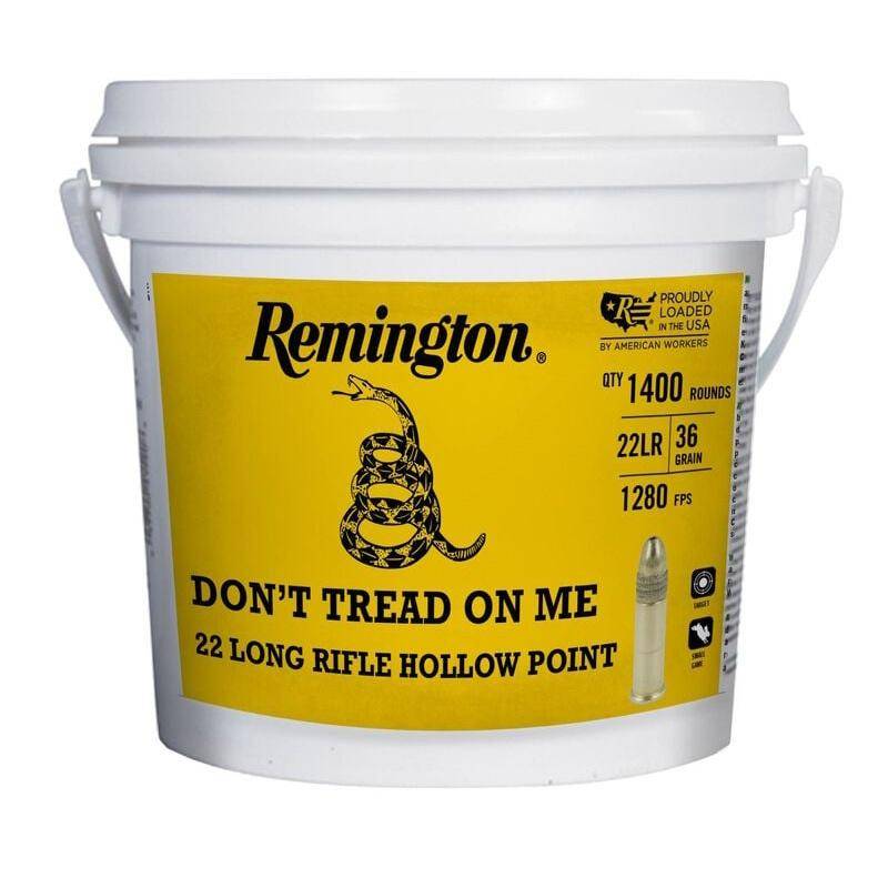 Remington Golden Bullet 250th Anniversary "Don't Tread On ME" Ammunition .22 LR 36gr HP 1280 fps 1400/ct Bucket