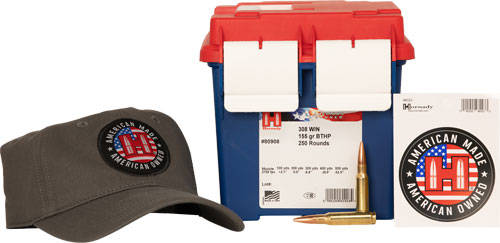 Hornady American Gunner Rifle Ammunition .308 Win 155gr BTHP 2700 fps 250/ct Loose Ammo Can with Hat/Sticker - Image 2