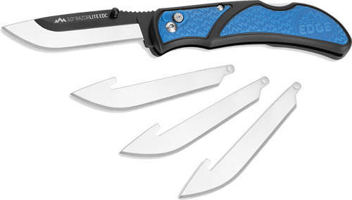 Outdoor Edge RazorEDC Lite Replaceable Blade Folding Knife 3" Drop Point Blade Blue - Image 7