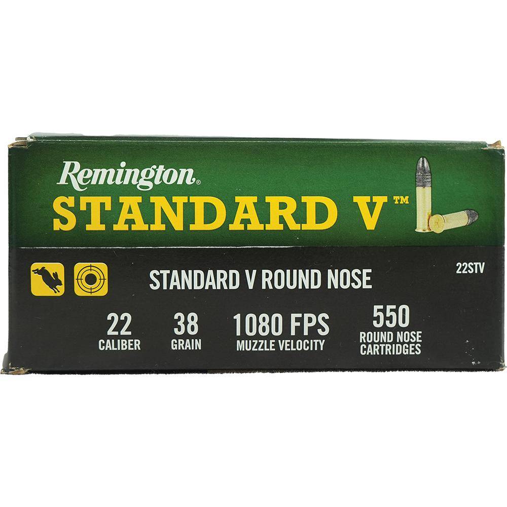 Remington Standard Velocity Rimfire Ammunition .22LR 38gr LRN 1080 fps 550/ct - Image 2