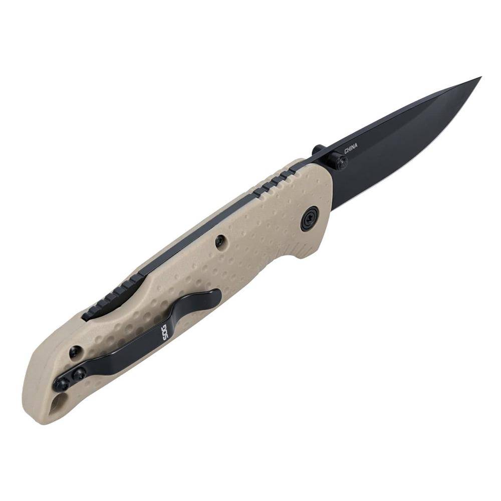SOG Knives Adventurer LB Folding Knife 3" Drop Point Blade FDE - Image 4
