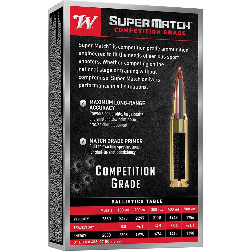 Winchester Super Match Rifle Ammunition 308 Win 168gr OTM 2680fps 20/ct - Image 2