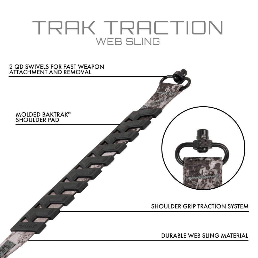 Allen Trak Traction Web Rifle Sling with QD Swivels 36" Veil Tac Grey - Image 3