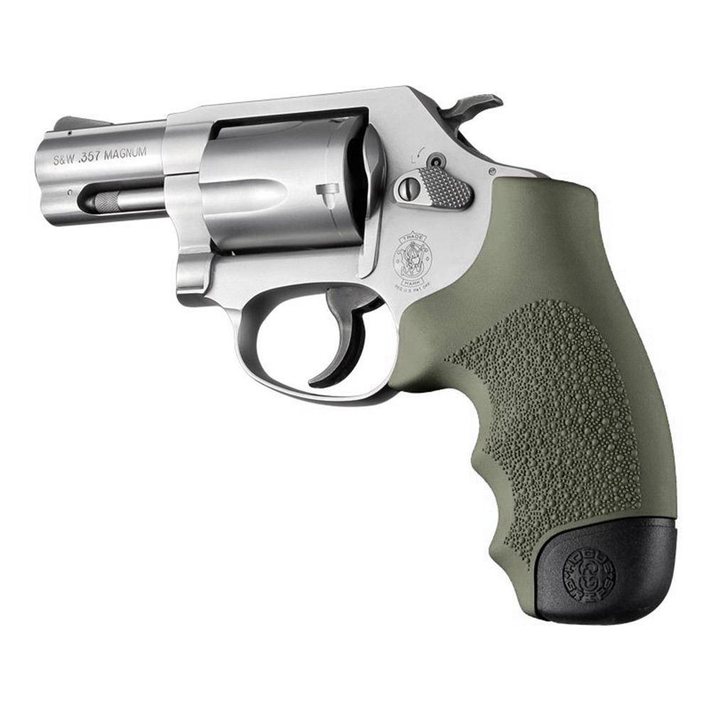 Hogue Overmolded Rubber Full Size Monogrip S&W Round Butt J-Frame Revolvers OD Green