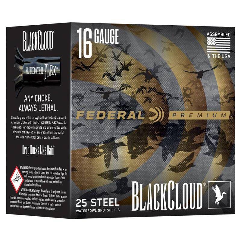 Federal Black Cloud Waterfowl Shotshells 16ga 2-3/4" 7/8oz 1450fps #2 25/ct