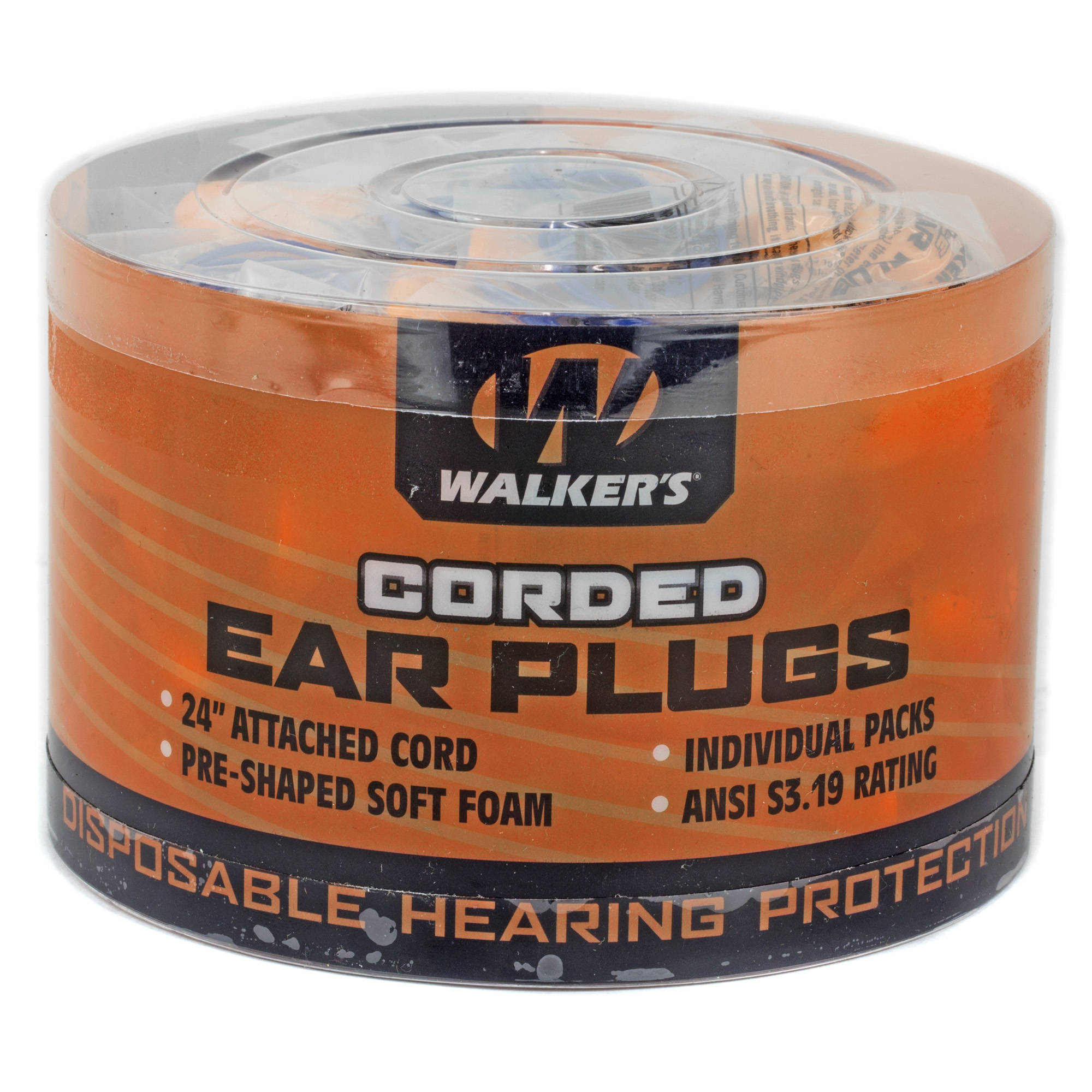 Walker's Corded Foam Ear Plugs 32dB Jar 50/ct - Image 2