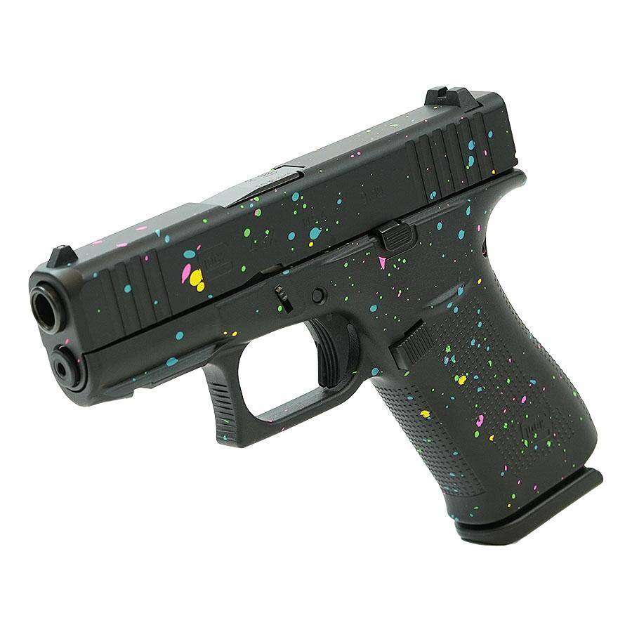 Glock 43X "Multi-Color Paint Splatter" Black Handgun 9mm Luger 10rd Magazines(2) 3.41" Barrel Accessory Rail USA Made - Image 3