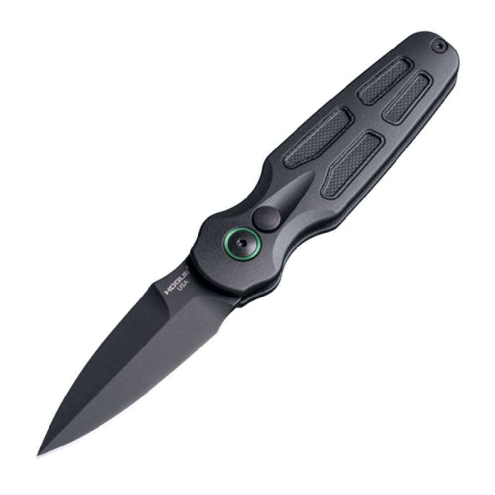 Hogue Ballista II Automatic Folder Knife 2-3/5 Spear Point Blade Solid Black - Image 2