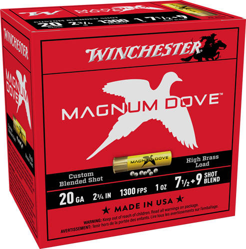 Winchester Magnum Dove Shotshell 20ga 2-3/4" 1oz 1300 fps #7&9 25/ct - Image 5