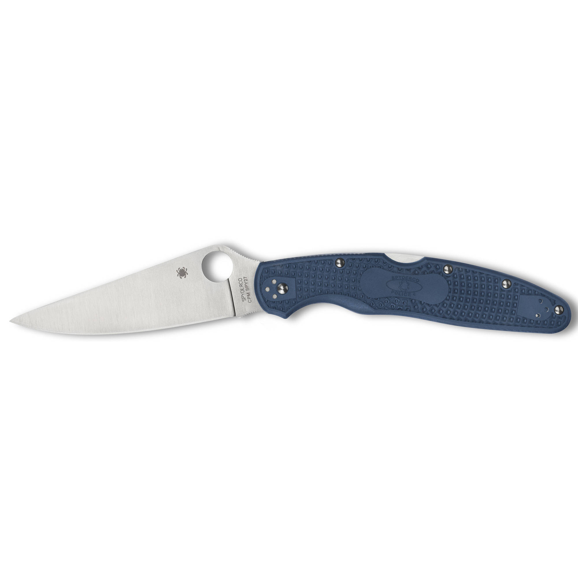 SPYDERCO POLICE 4 LTWT 4.38" BLU/SLV