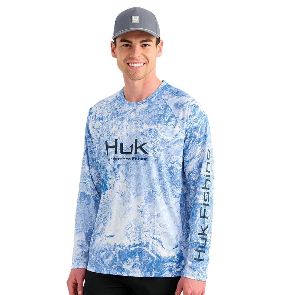 Huk Mossy Oak Pursuit Performance Long Sleeve Crew Shirt MO Regatta 2XL