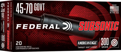 Federal Subsonic Rifle Ammunition .45-70 Govt 300gr SP 1000 fps 20/ct - Image 3