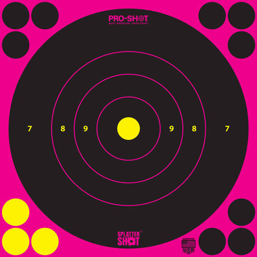 PRO-SHOT 8" PINK BULLSEYE 6PK