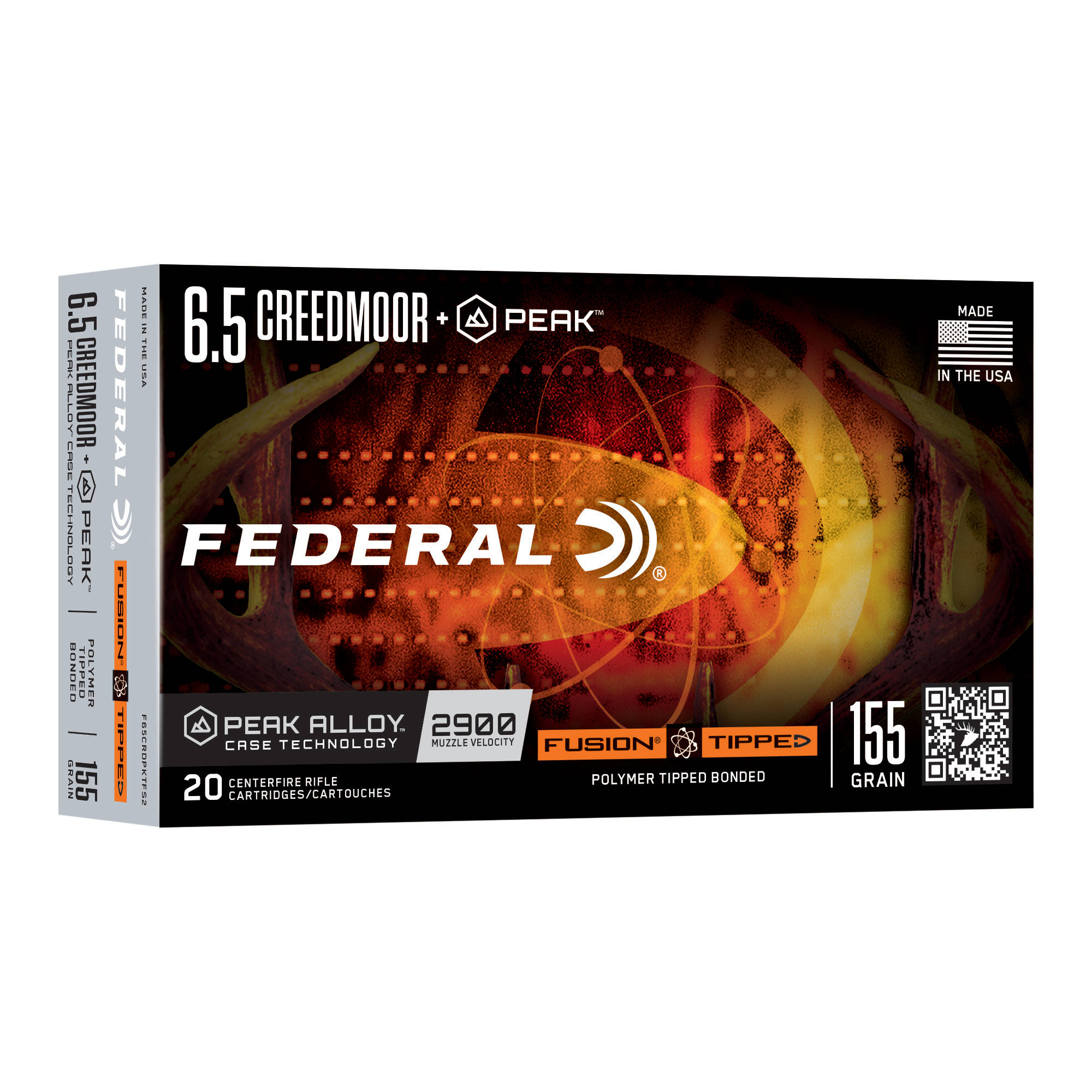 Federal Fusion Rifle Ammunition 6.5 Creedmoor +Peak 155gr PT 2900 fps 20/ct - Image 3