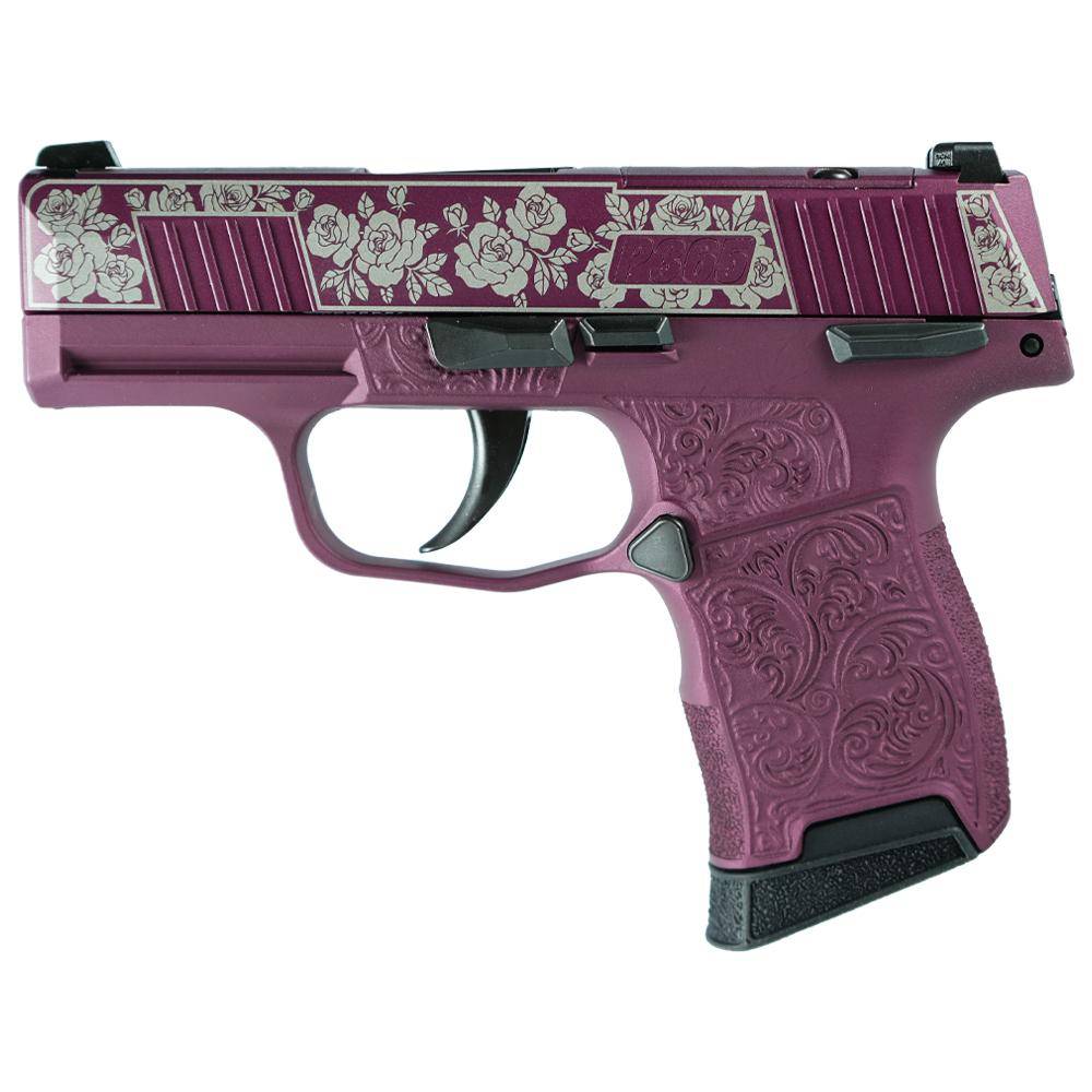 Sig Sauer Exclusive "Black Cherry Roses" P365-380 Handgun 380 Auto 10rd Magazine 3.1" Barrel Black Manual Safety - Image 2