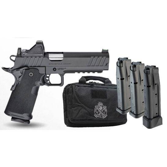 Springfield Gear Pac DS Prodigy AOS Handgun 9mm Luger 10(4)rd Magazines 5" Barrel Green Dot & Bag Fiber Front