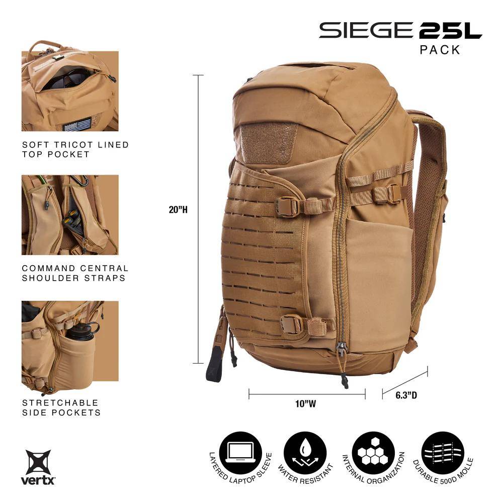 VertX Siege 25L Tactical Backpack Wolf Grey - Image 20