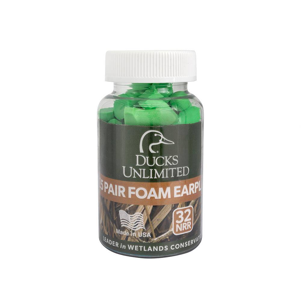 Ducks Unlimited Foam Earplugs 32dB Green 25/pr Jar