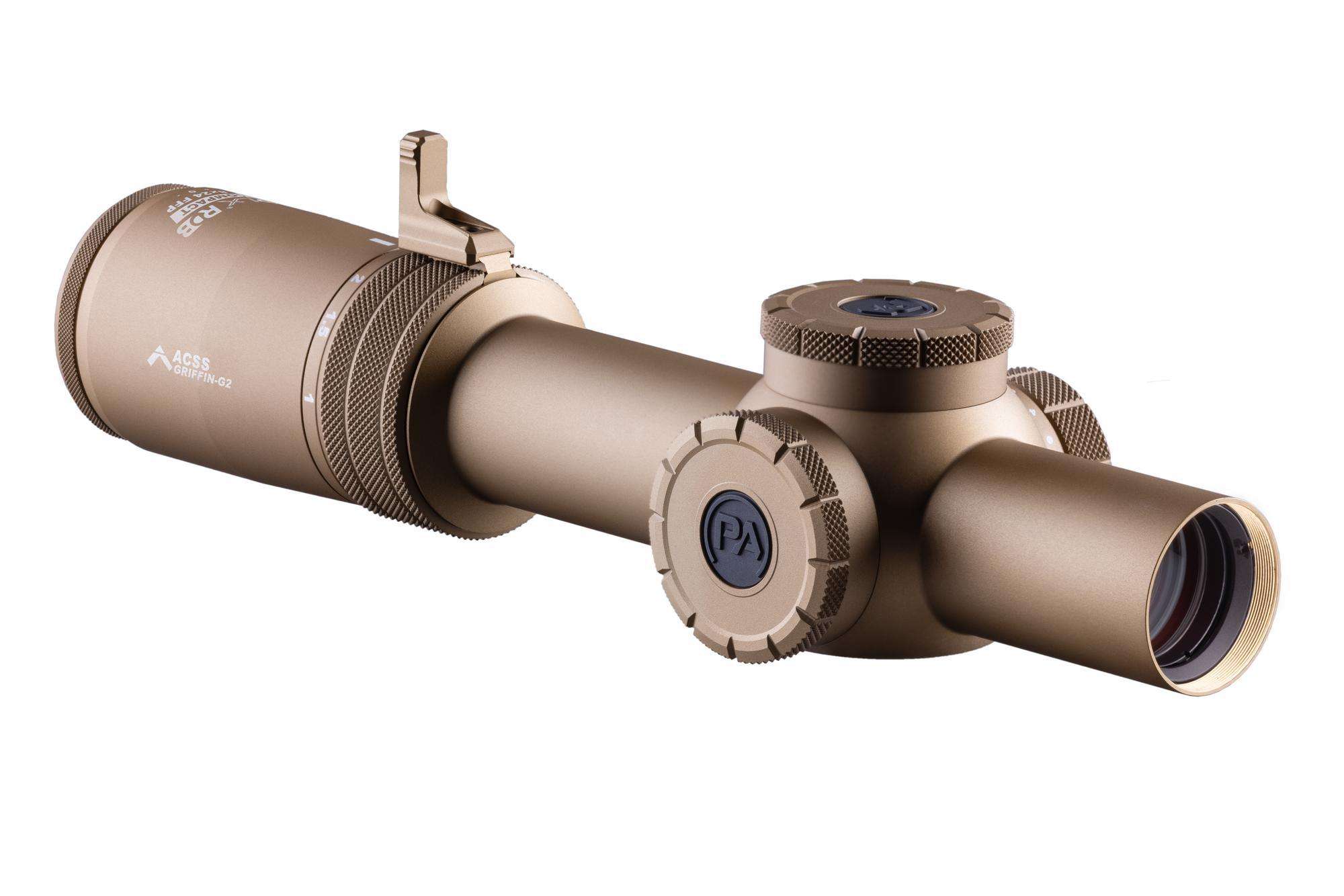 Primary Arms Compact PLxC 1-8X24 FFP RDB Rifle Scope - ACSS Griffin MIL G2 Reticle - FDE - Image 2