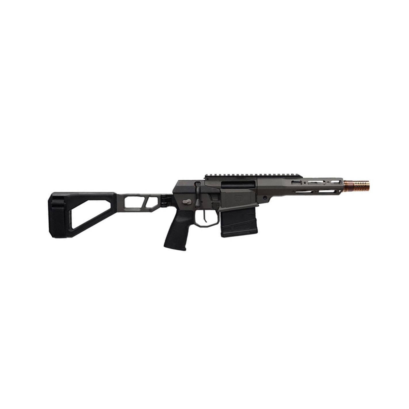 Q The Fix Bolt Action Handgun 8.6BLK 10rd Magazine 8" Threaded Barrel Black with Brace