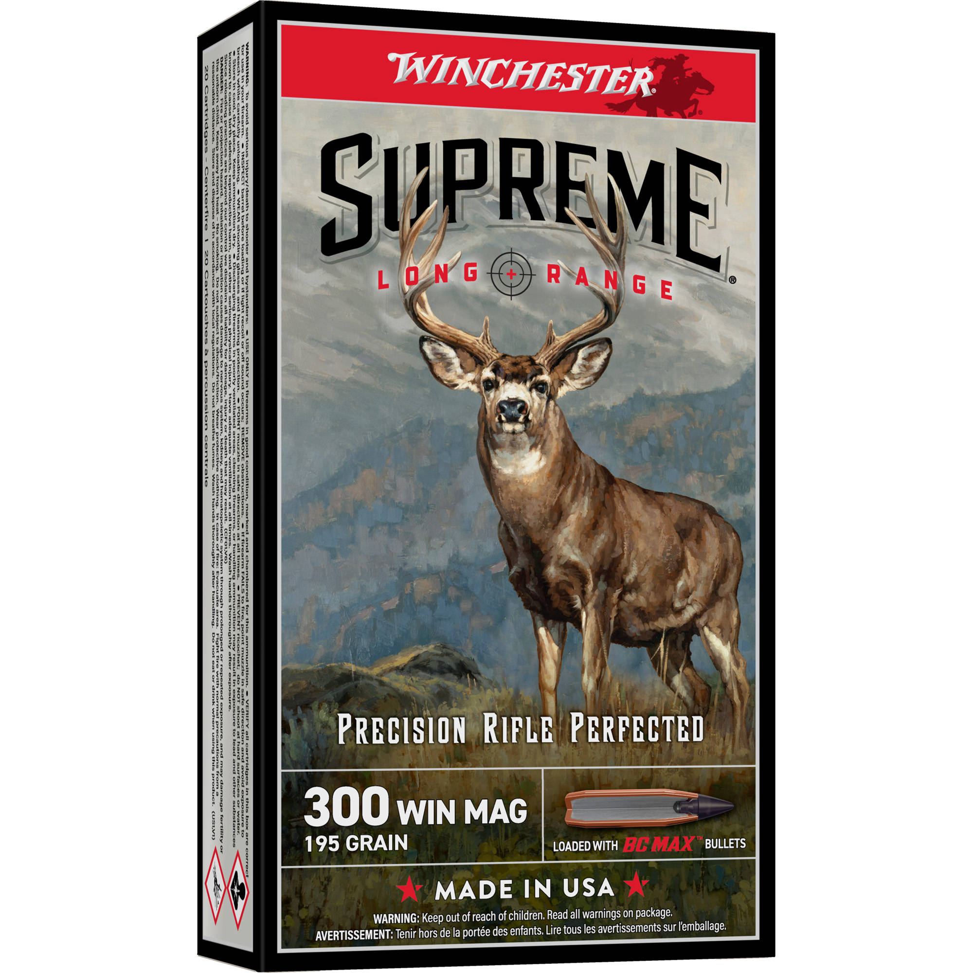 Winchester Supreme Long Range Rifle Ammunition .300 Win Mag 195gr PT 2900 fps 20/ct - Image 4