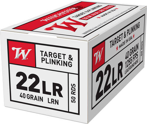 Winchester USA Rimfire Ammunition .22 LR 36 gr. RN 1280 fps 50/ct