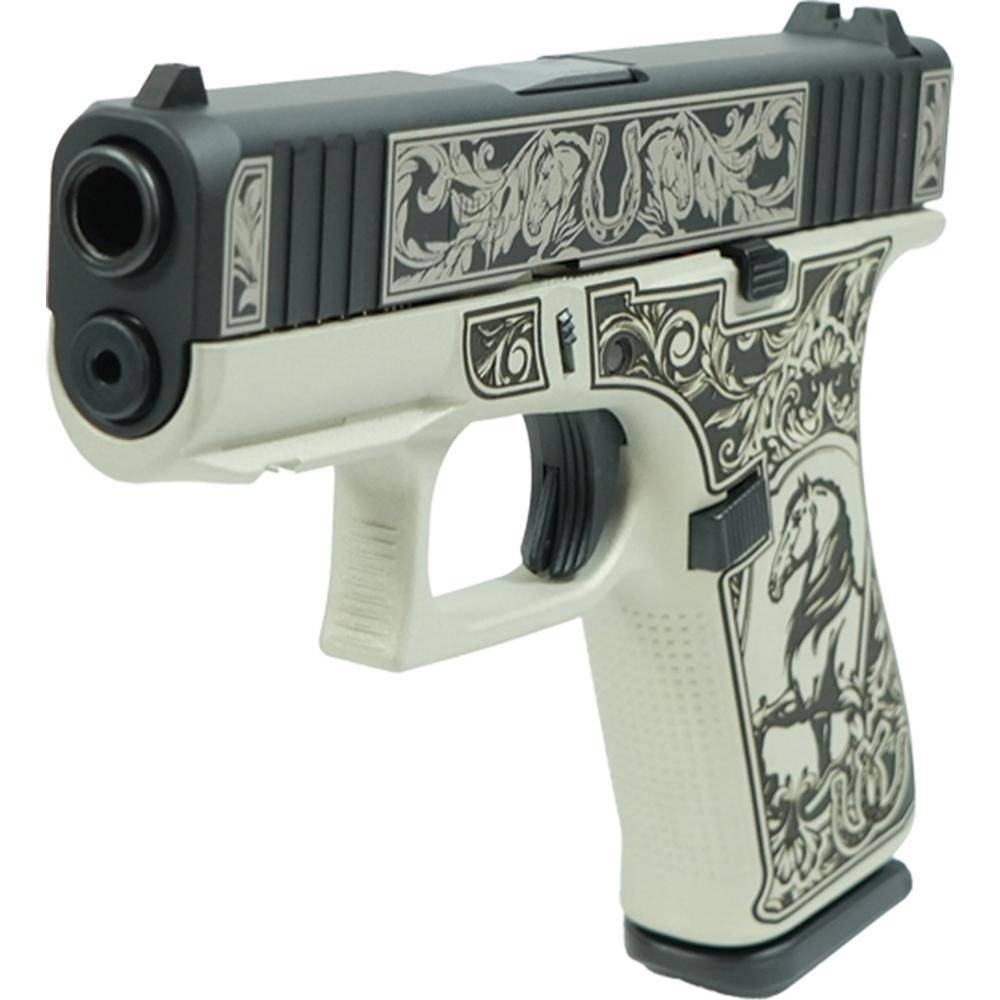Glock 43X "Glock & Horses" Black/Gray Handgun 9mm Luger 10rd Magazines(2) 3.4" Barrel Accessory Rail USA Made - Image 4
