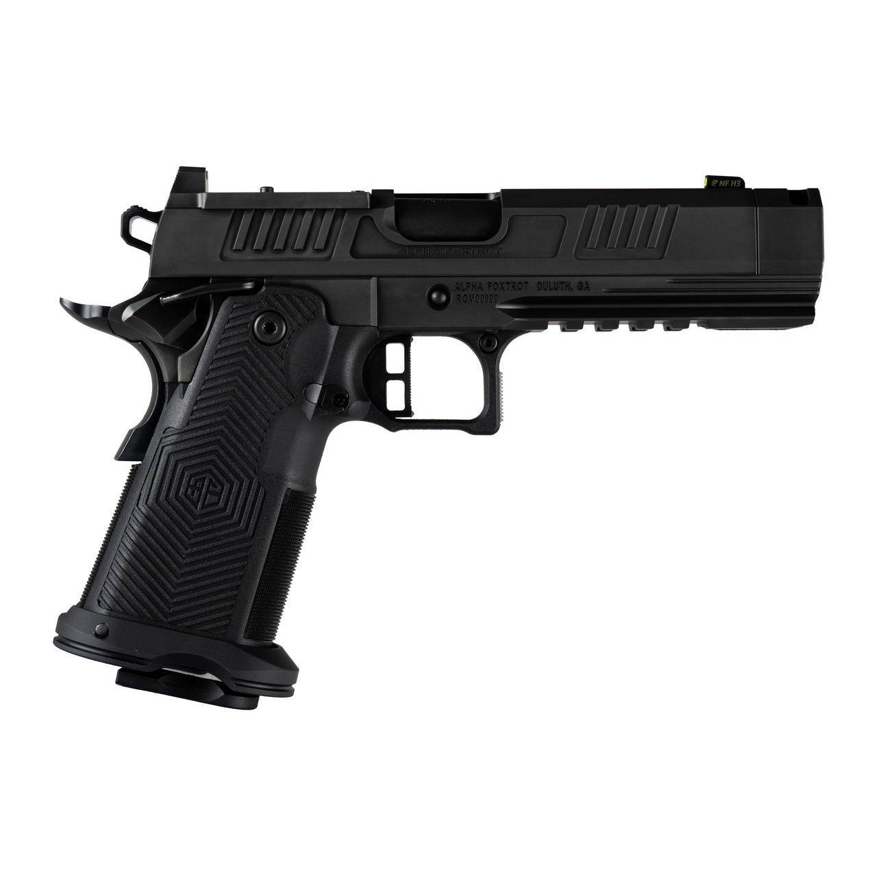 Alpha Foxtrot AF1911-ROMULUS Handgun DLC Finish 9mm Luger 17(1)&20(1)rd Magazines 4.25" Compensated Threaded Barrel