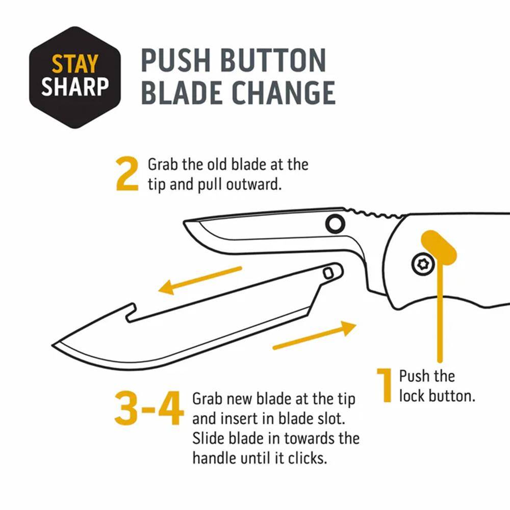 Outdoor Edge RazorEDC Lite Replaceable Blade Folding Knife 2-1/2" Drop Point Blade Black - Image 3