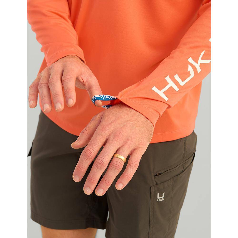 Huk Icon Crew Long Sleeve Shirt Fresh Salmon XL - Image 5