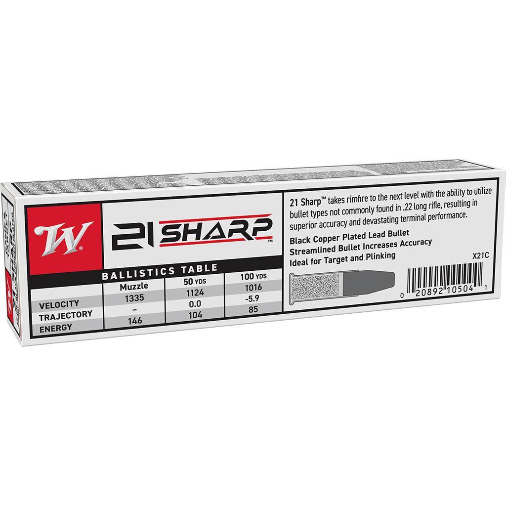 Winchester Game & Target Rimfire Ammunition 21 Sharp 37gr FMJ 1335fps 100/ct - Image 2