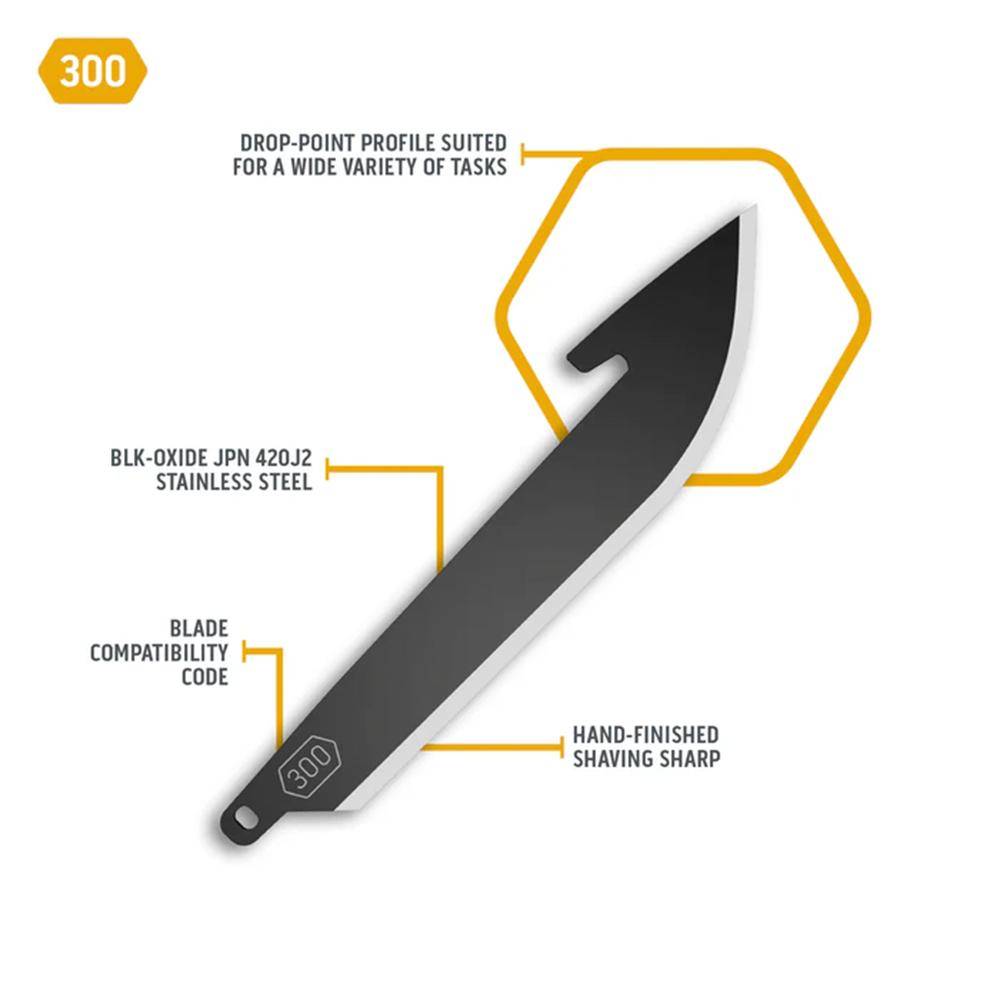 Outdoor Edge 3.0" Drop-Point Blade Pack Black 6/ct - Image 2