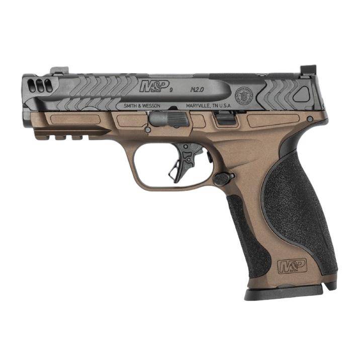 S&W PC M&P9 M2.0 Metal Carry Comp Midnight Bronze Grip Handgun 9mm Luger 17rd Magazines(2) 4.22" Ported Barrel - Image 3