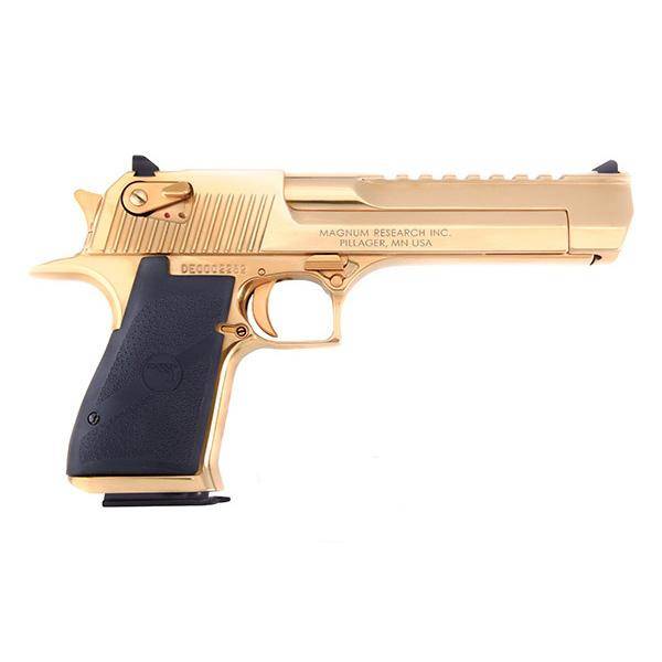 Magnum Research Desert Eagle Handgun .50 AE 7rd Magazine 6" Barrel Gold Zironium Nitride Black Grips - BLEMISHED