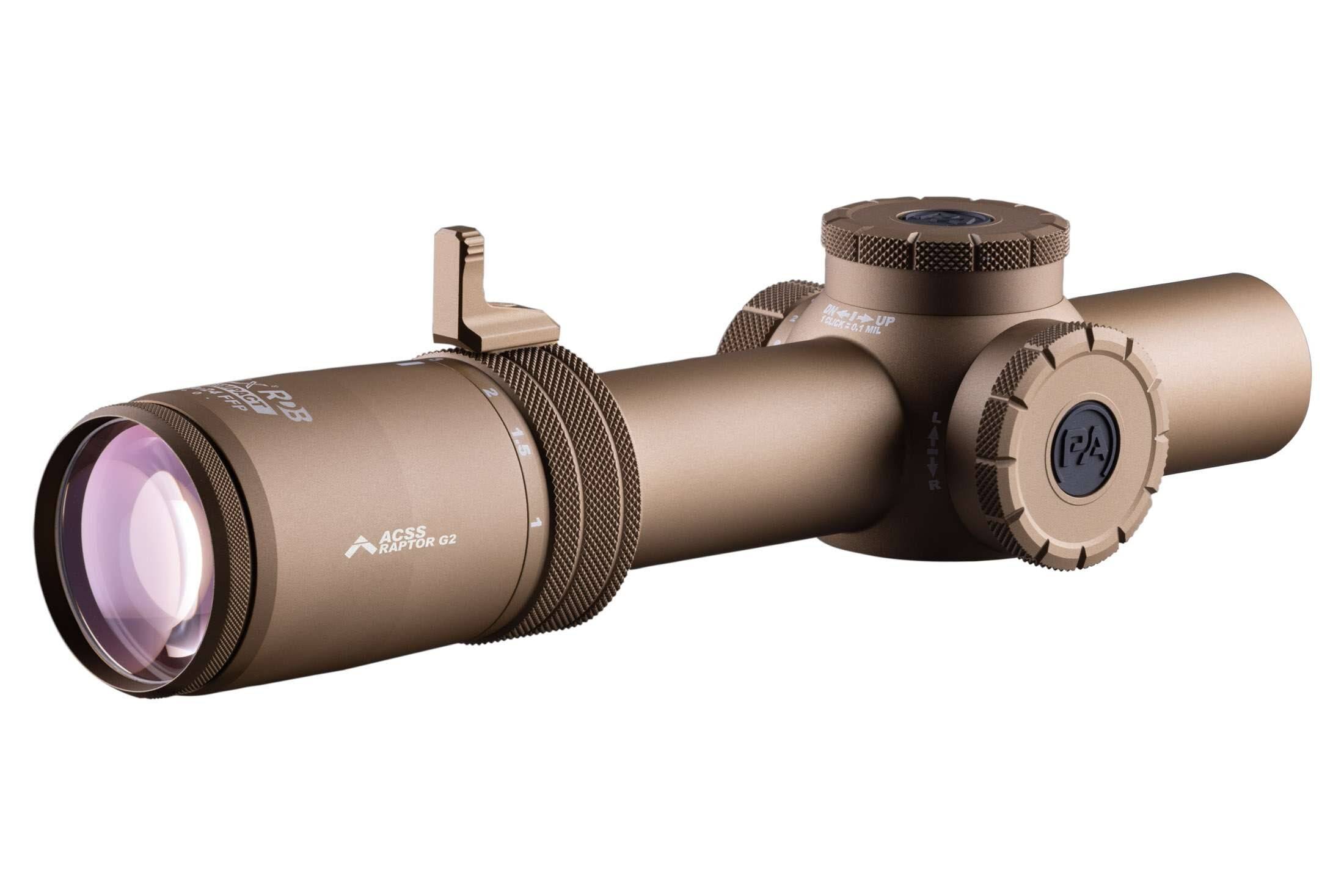 Primary Arms Compact PLxC 1-8x24 FFP RDB Rifle Scope - ACSS Raptor 5.56/.308 Yard G2 Reticle - FDE - Image 5