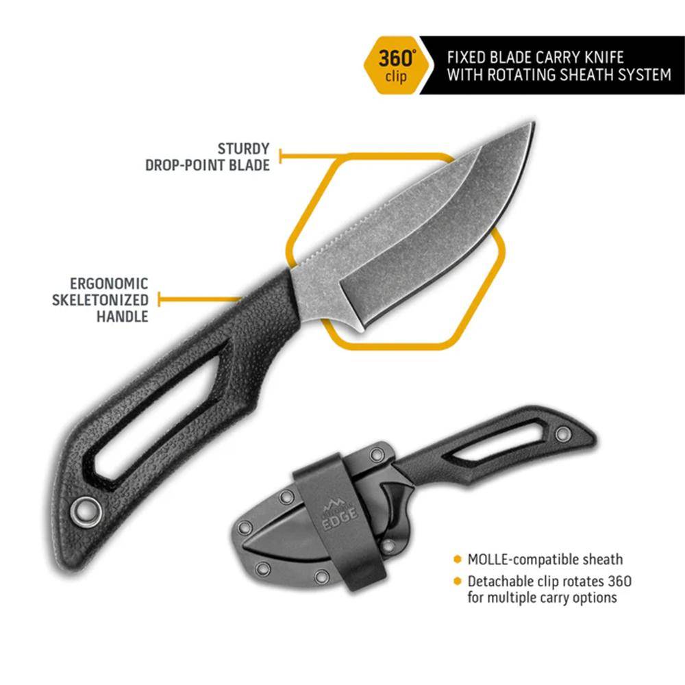 Outdoor Edge Pivot Knife 2-1/2" Drop-Point Blade Black - Image 2