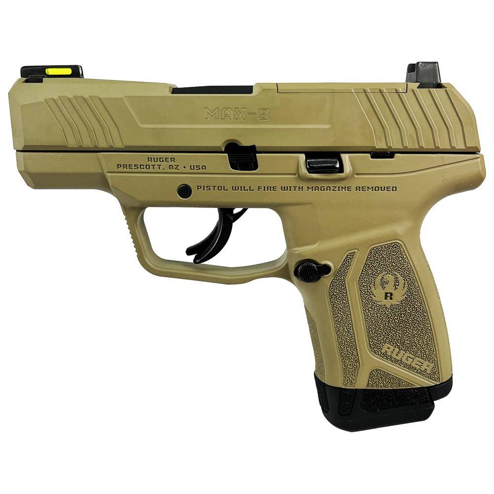 Ruger "FDE" Max-9 Pro Handgun 9mm Luger 12rd Magazine 3.2" Barrel Optic Ready - Image 2