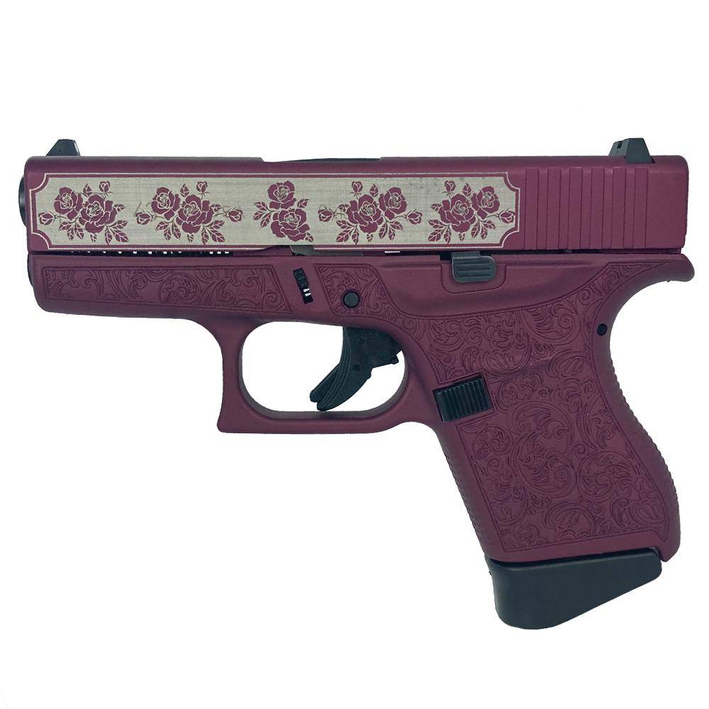 Glock 43 "Black Cherry Roses vs Paisley" Subcompact Handgun 9mm Luger 6/rd Magazines (2) 3.41" Barrel USA - Image 2