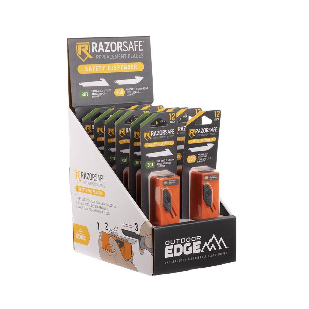 Outdoor Edge RazorSafe Blade Dispenser Display 12/ct - Image 2