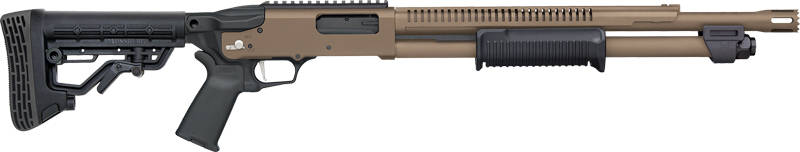 Mossberg 590R Stand-Off FDE Cerakote Shotgun 12ga 3" Chamber 6rd Capacity 18.5" Barrel Adjustable Stock - Image 2