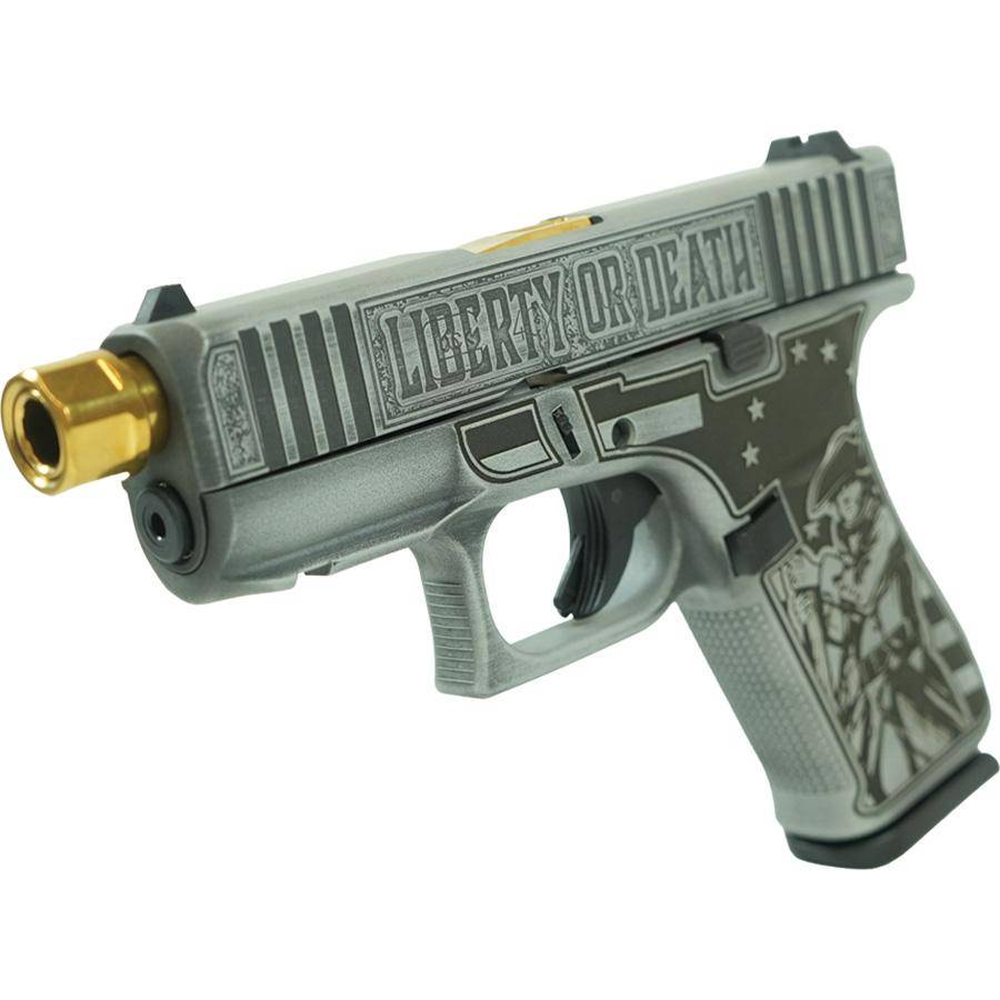 Glock 43x "Liberty or Death" Subcompact Handgun 9mm Luger 10rd Magazines (2) 3.9" Gold Barrel Accessory Rail USA Made - Image 3