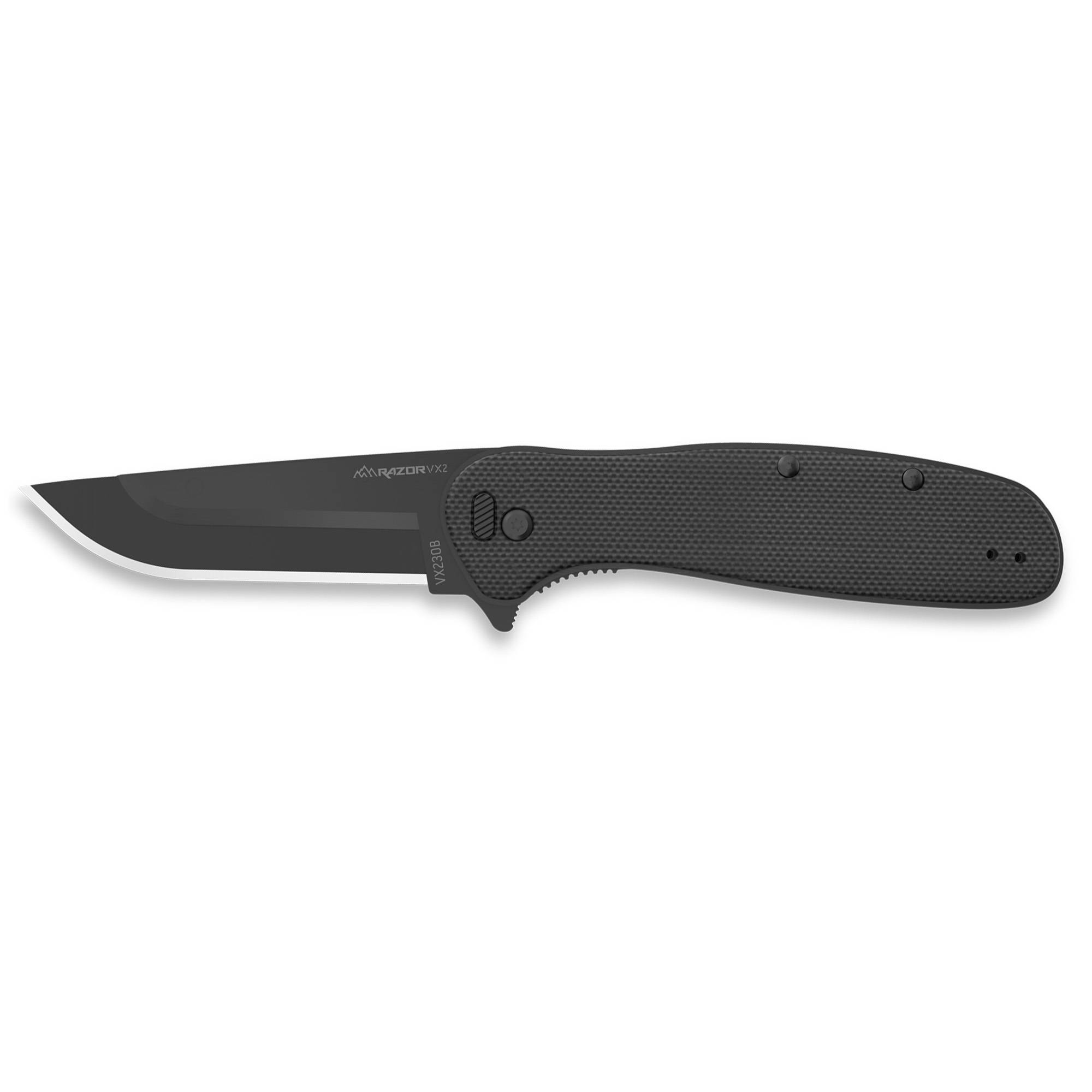 Outdoor Edge Razor VX2 Replaceable Blade Folding Knife 3" Drop Point Blade Black - Image 6