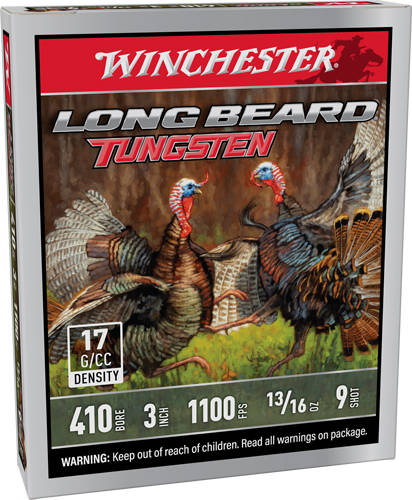Winchester Long Beard Tungsten Shotshell 410ga 3" 13/16oz 1100 fps #9 5/ct - Image 4