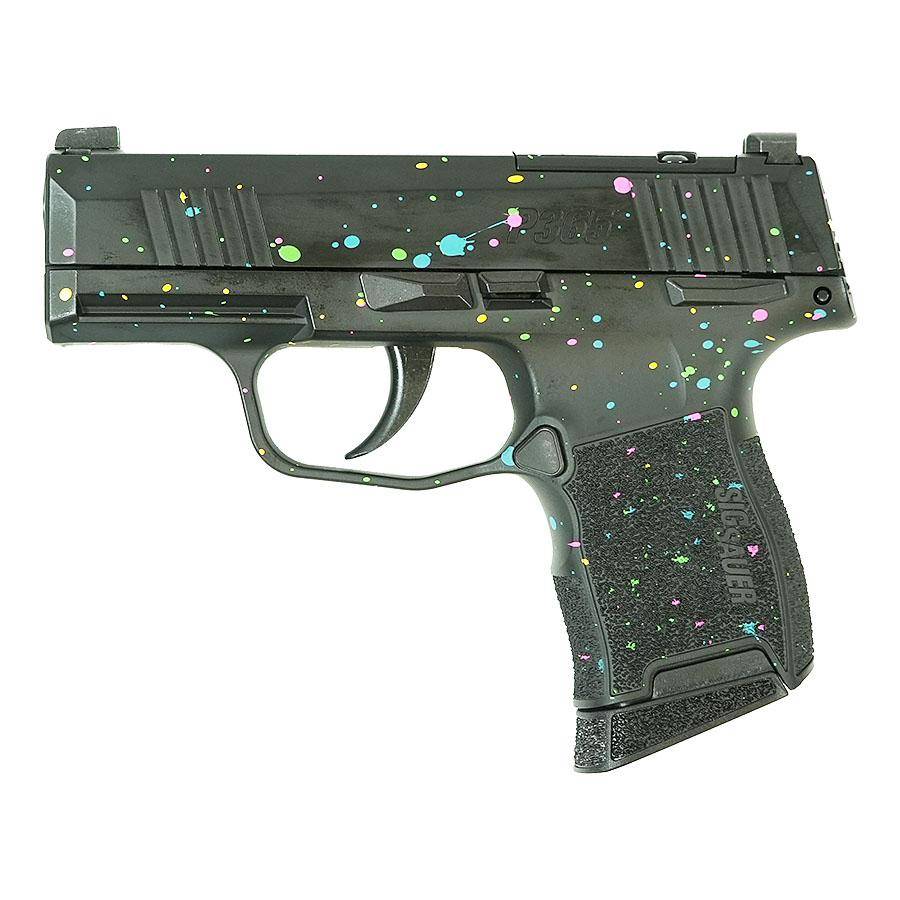 Sig Sauer "Multi-Color Paint Splatter" P365 Optic Ready Handgun 9mm Luger 10rd Magazines(2) 3.1" Barrel X-RAY 3 Sights Manual Safety - Image 2