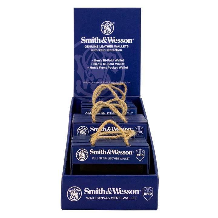 Smith & Wesson Men's Genuine Leather Wallet 12pc Counter Display - Image 2