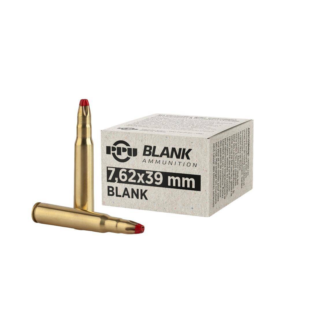 PPU Blank Rifle Ammunition 7.62x39 Blanks 20/ct