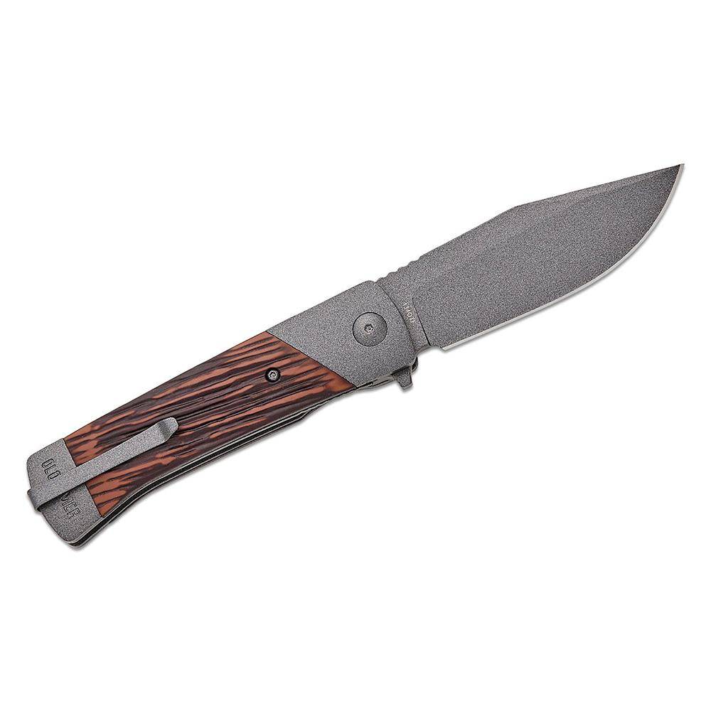 Old Timer Frontier Manual Folding Knife 3-1/2" Clip Point Blade Rosewood - Image 2