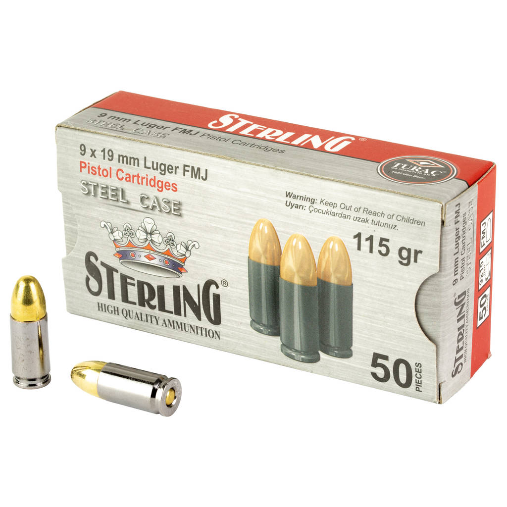 STERLING 9MM 115GR FMJ STEEL 50/1000