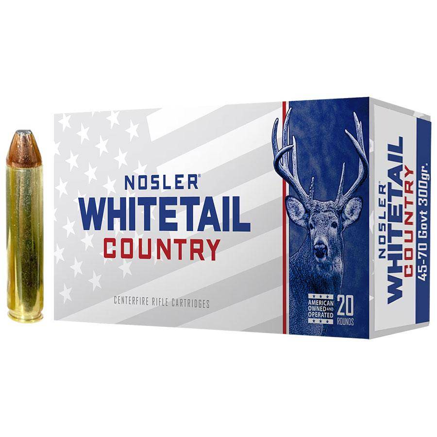 Nosler Whitetail Country Rifle Ammunition 45-70 Govt 300gr LFN 1950 fps 20/ct - Image 7