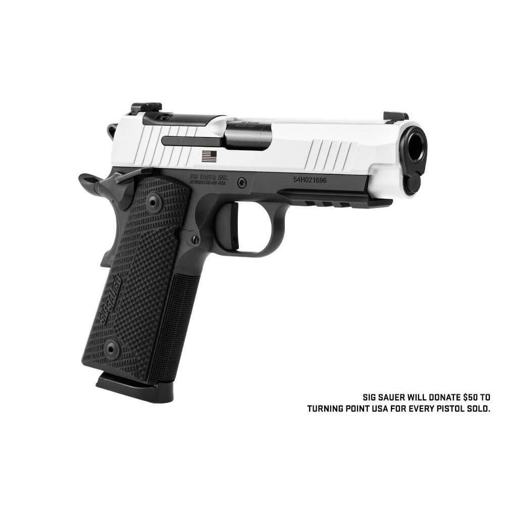 SIG 1911-XCarry Freedom Handgun .45 ACP 4.2" 8rd Magazines(2) Two-Tone White on Black Optic Ready - Image 2